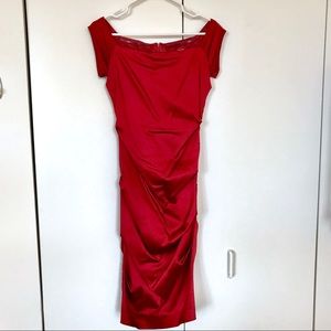 Red satin dresss